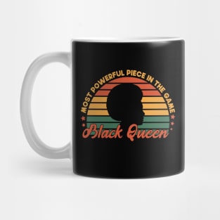 Most Powerful Piece In The Game Funny Gift Idea For black Queen Mug